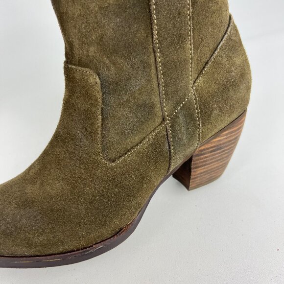 Antelope Womens Brown Suede Mid Calf Boots Chunky Block Heel size 40 US 9 9.5 - Picture 11 of 16